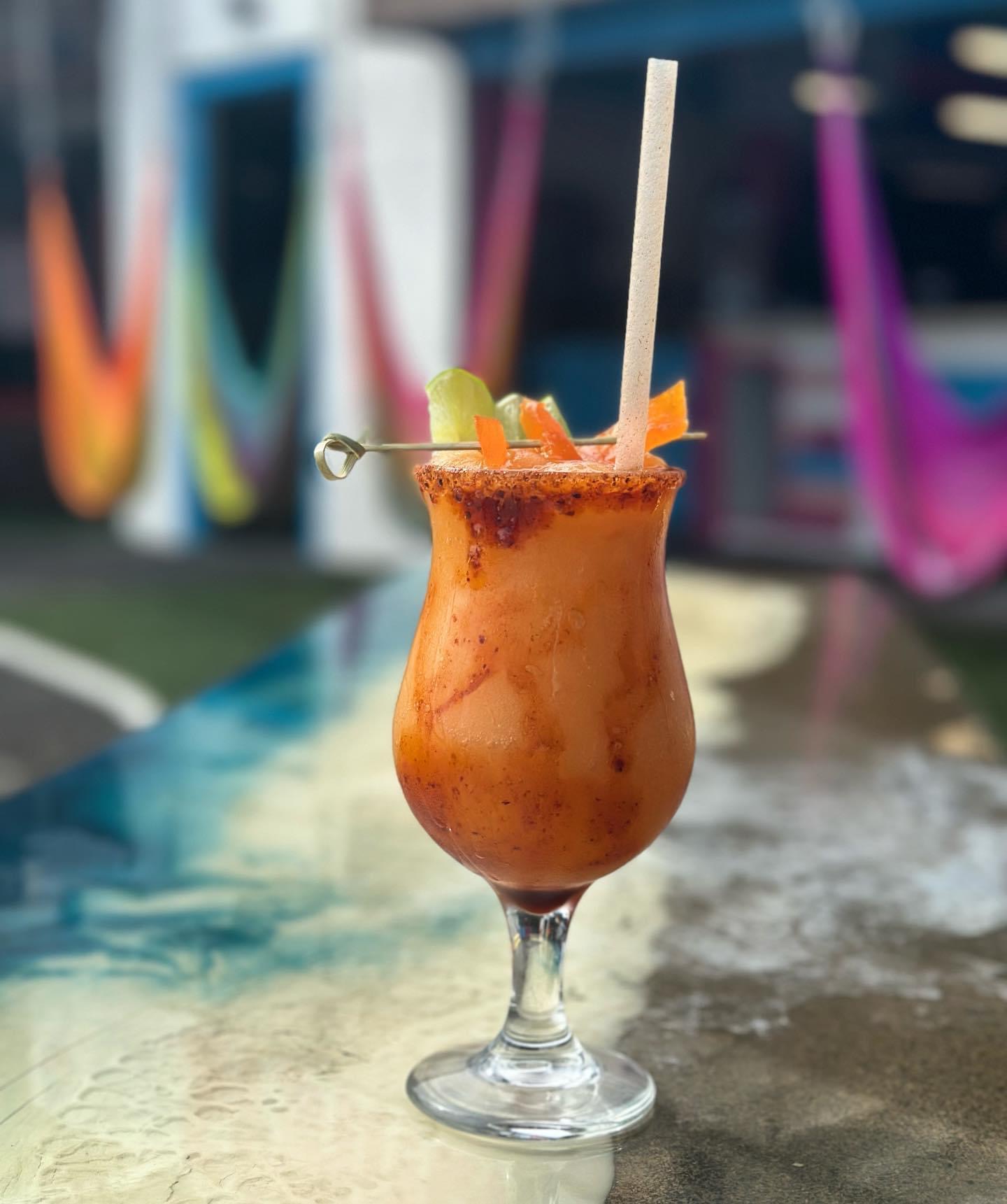Spicy margarita with tajin rim